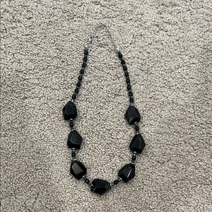 Black Beaded Necklace and Bracelet